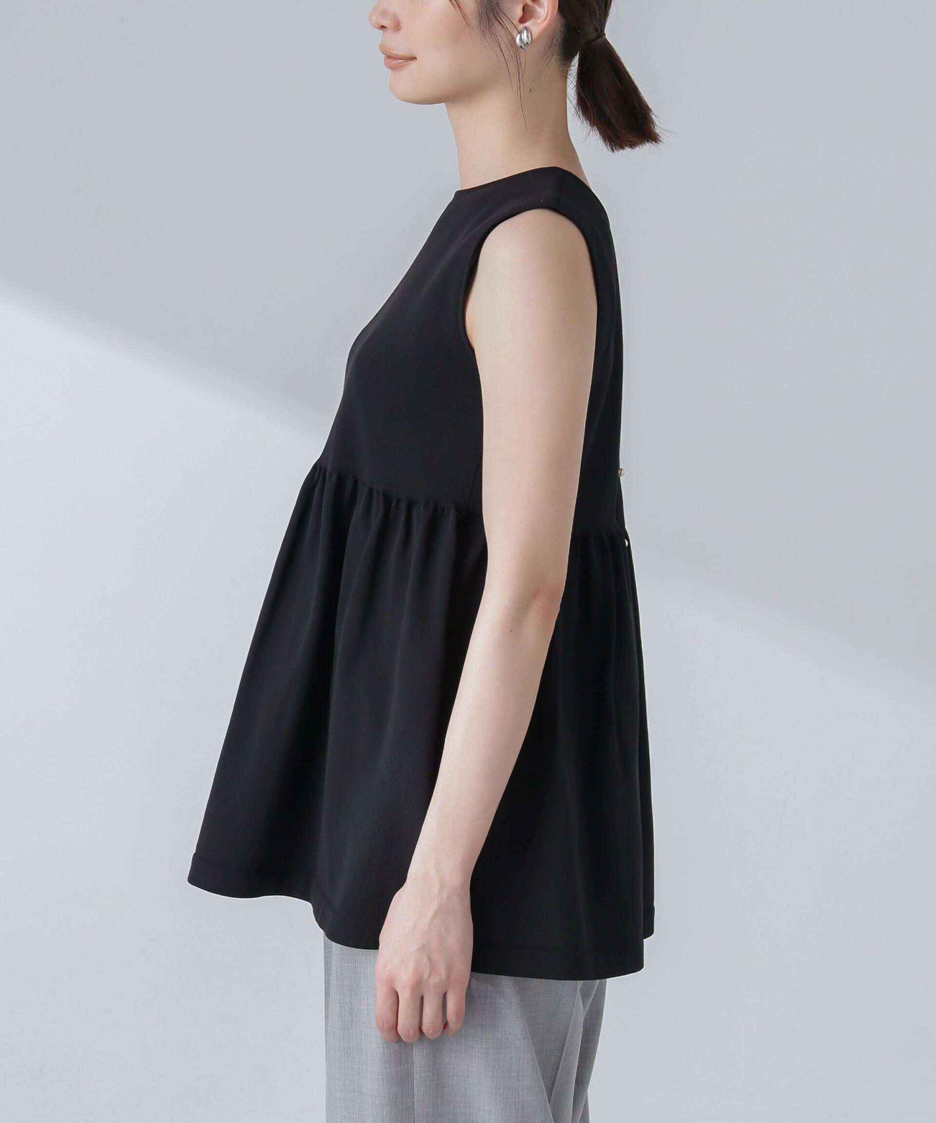 nano･universe「前後2WAYペプラムニットトップス」|ニット・セーター|