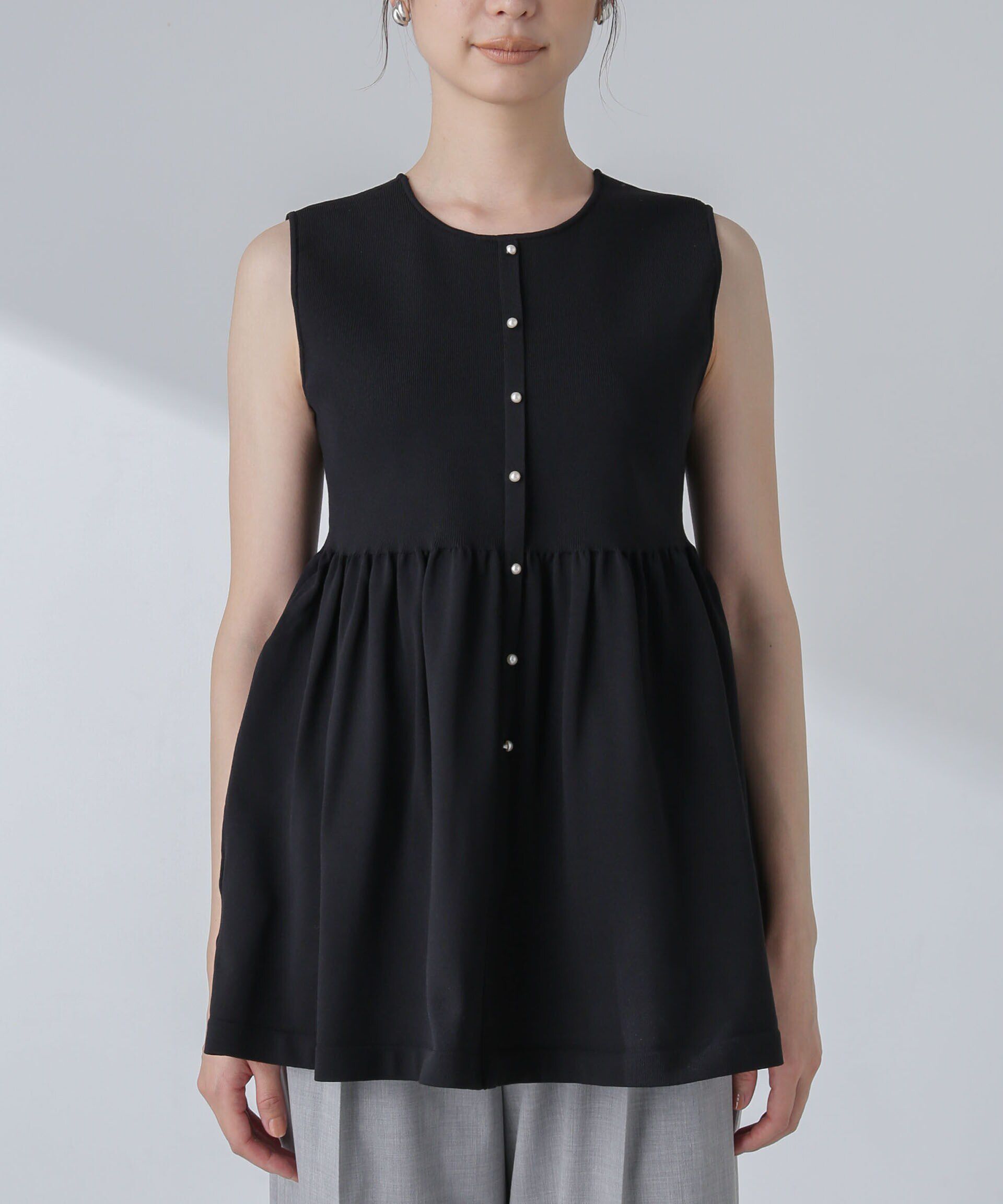 nano･universe「前後2WAYペプラムニットトップス」|ニット・セーター|