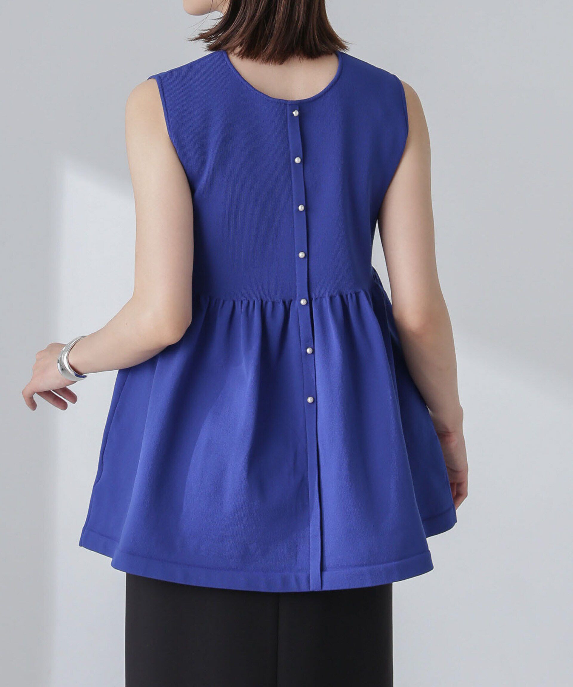 nano･universe「前後2WAYペプラムニットトップス」|ニット・セーター|