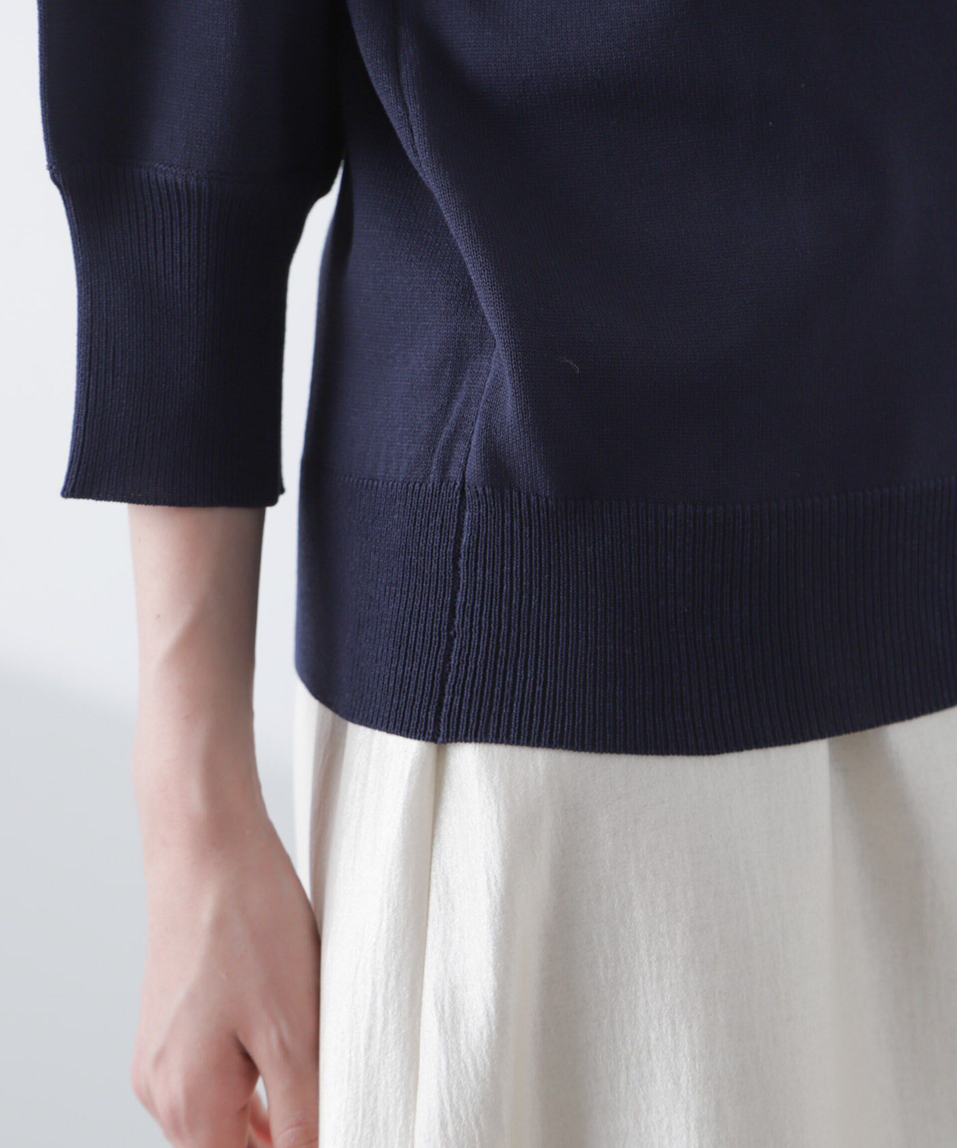 nano･universe「前後2wayボータイ半袖サマーニット」|ニット・セーター|