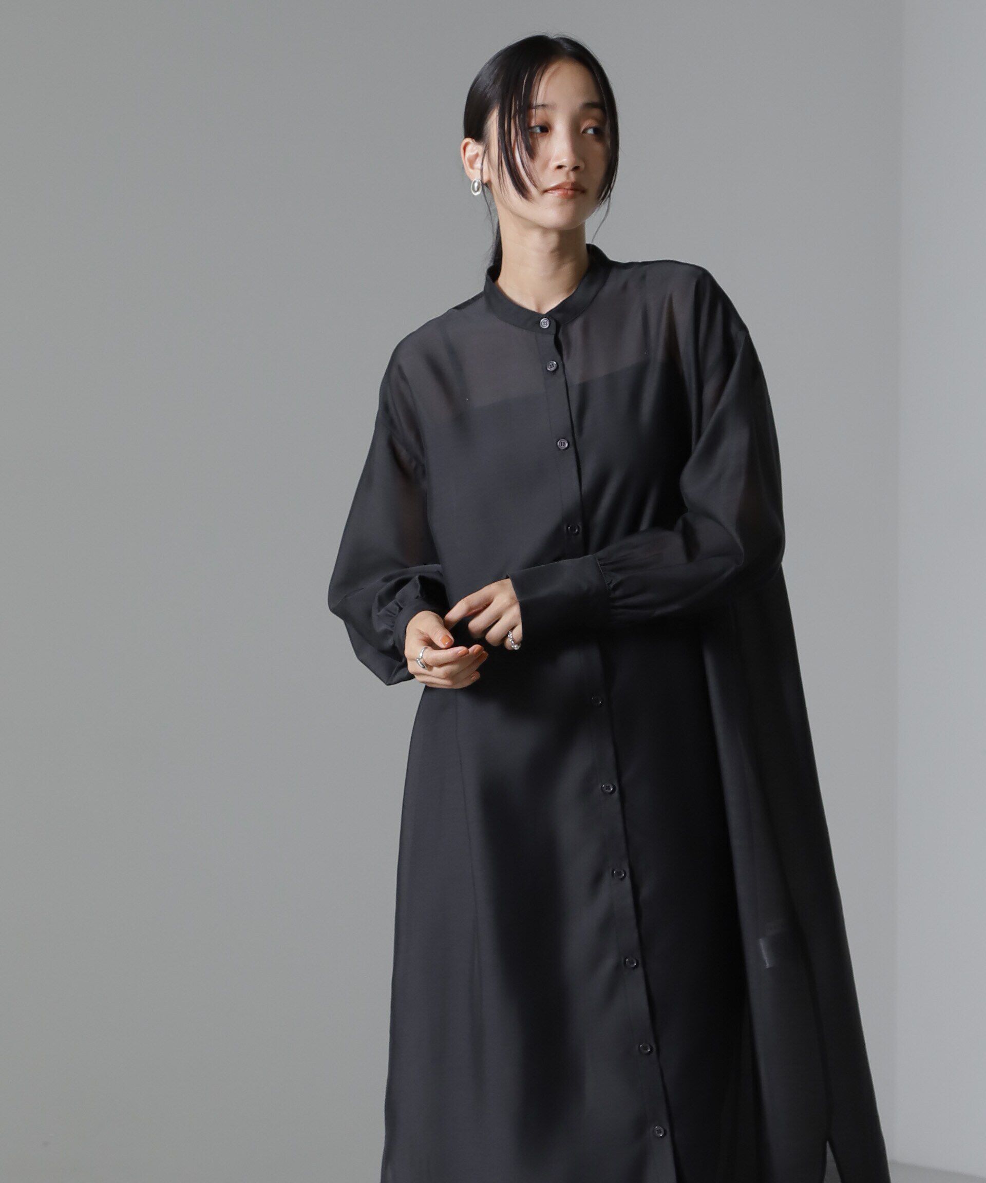 nano･universe「シアーマキシシャツワンピース」|ワンピース|