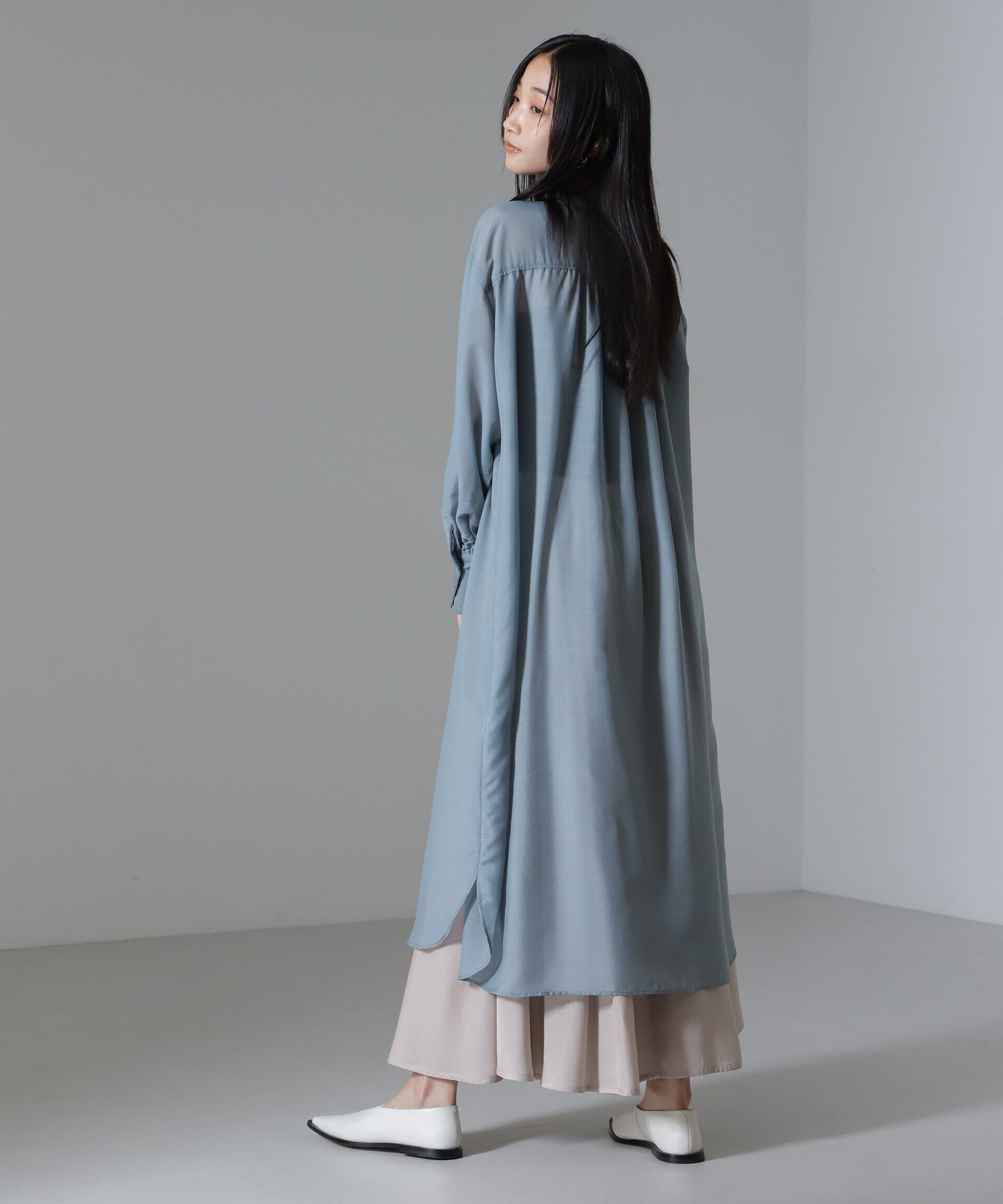 nano･universe「シアーマキシシャツワンピース」|ワンピース|