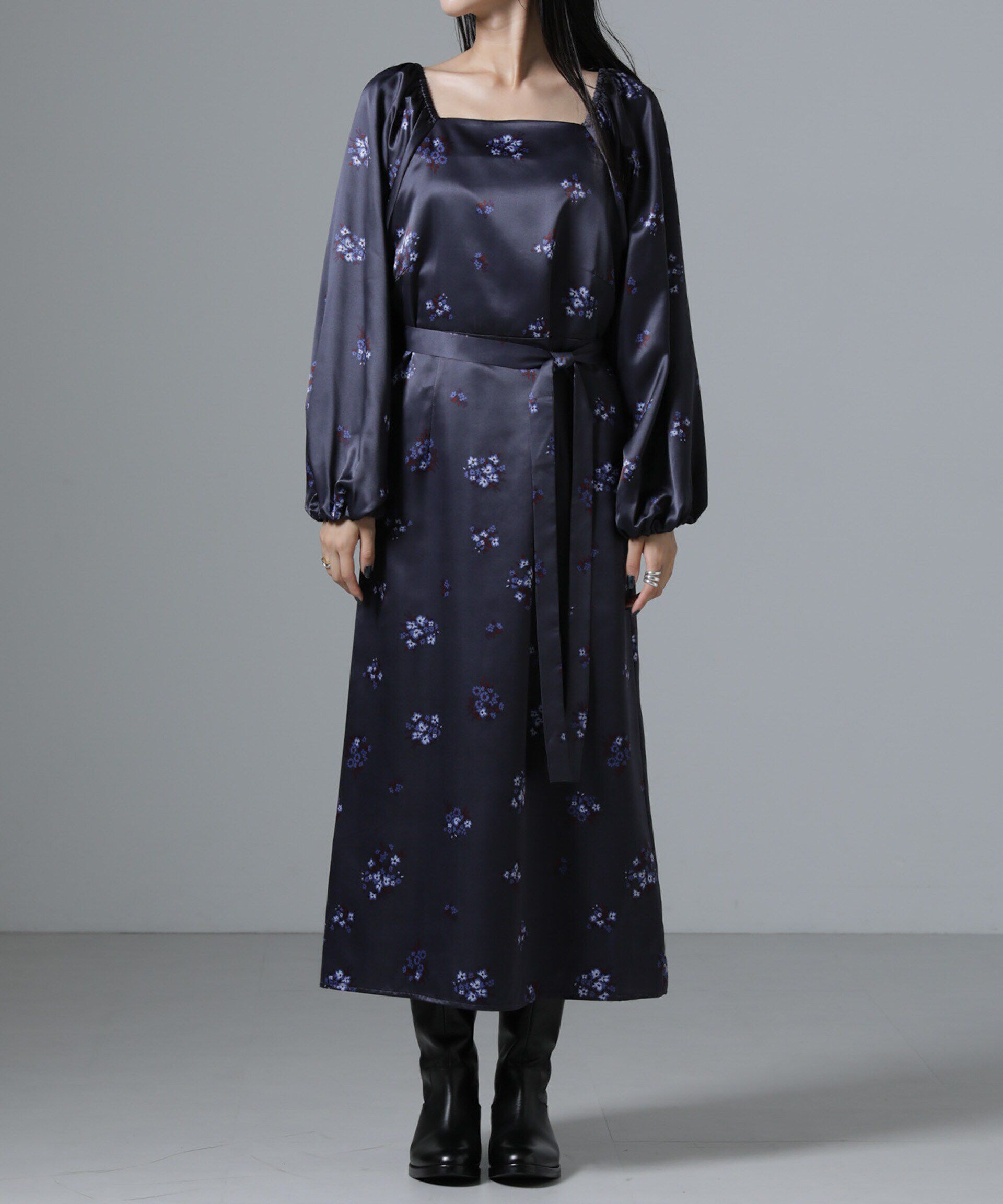 nano･universe「オフショル2WAYフラワープリントワンピース」|ワンピース|