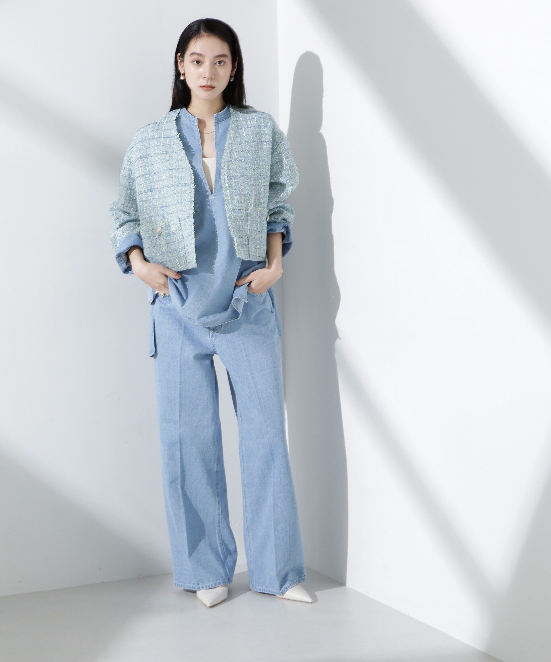 nano･universe「ツィードポケットショートジャケット」|テーラードジャケット|