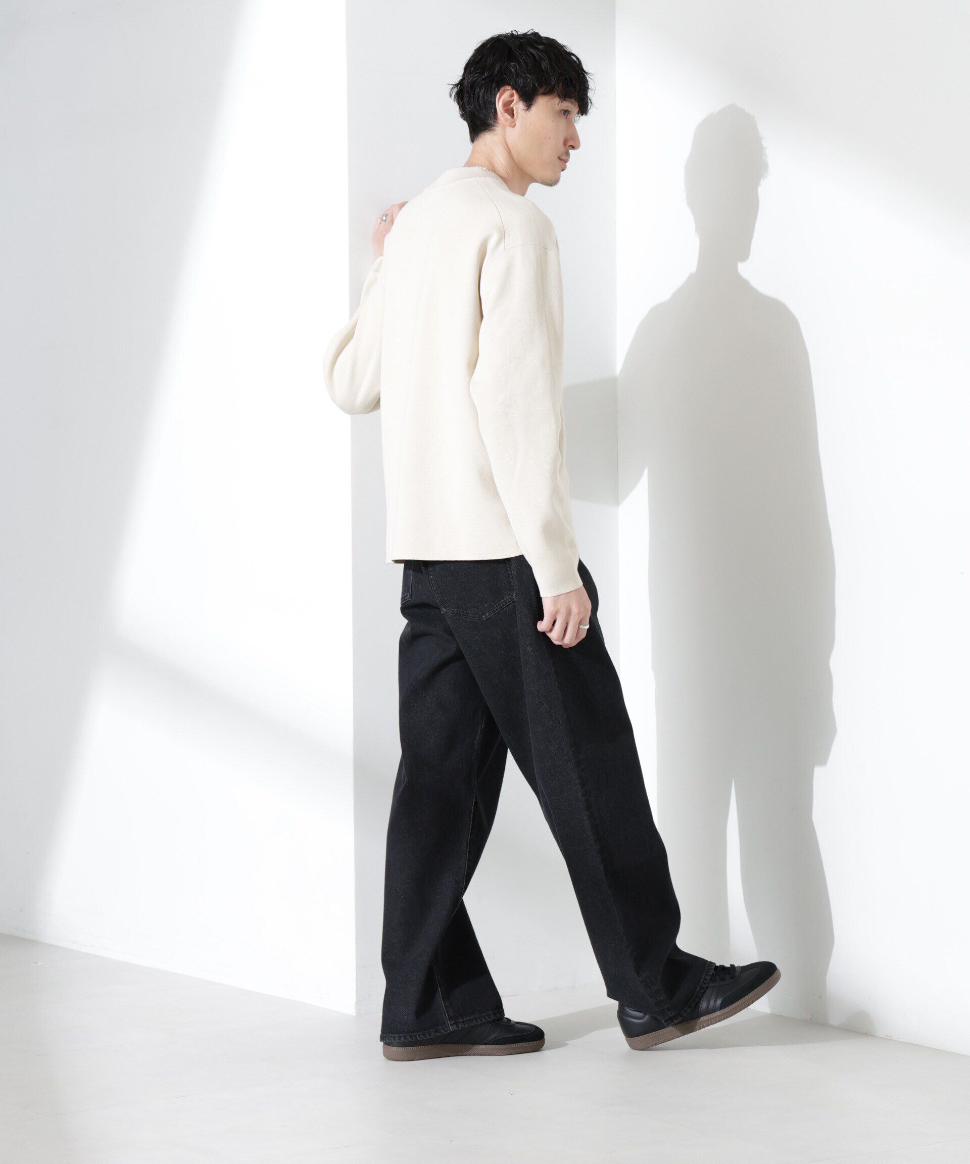 nano･universe「14ゲージミラノリブ ジャケTEE 長袖 （手洗い可能）」|ニット・セーター|