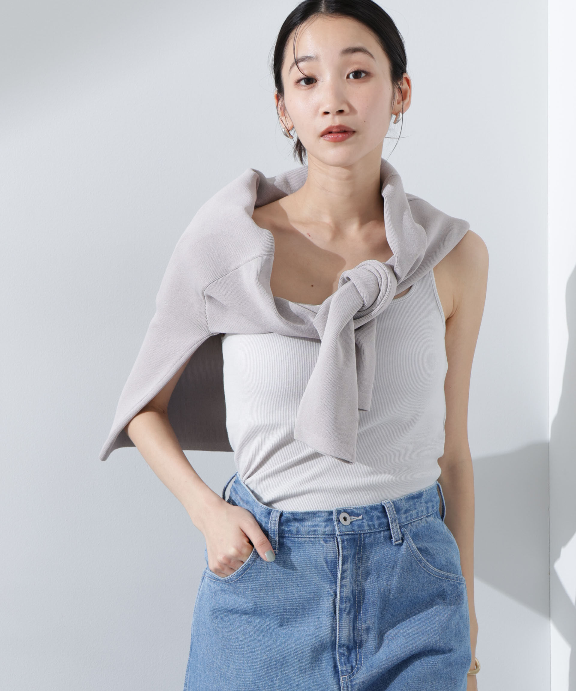 nano･universe「抗菌防臭リブカップ付きタンクトップ」|Tシャツ・カットソー|