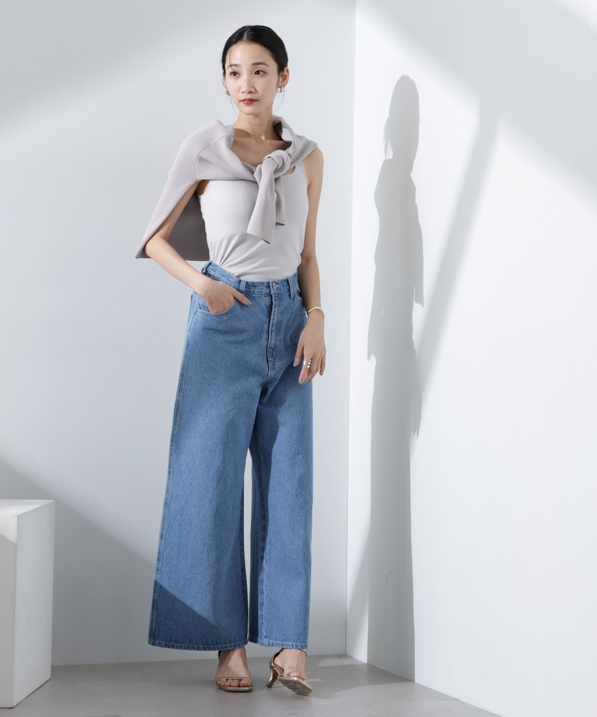 nano･universe「抗菌防臭リブカップ付きタンクトップ」|Tシャツ・カットソー|