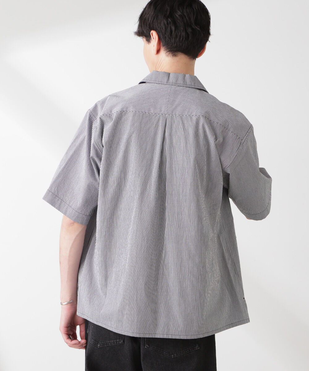 nano･universe「「NJ/CLUB」 マイクロギンガムチェックシャツ 半袖」|シャツ・ブラウス|