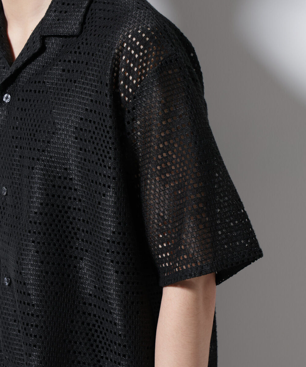 nano･universe「ダイヤレース オープンカラーシャツ」|シャツ・ブラウス|