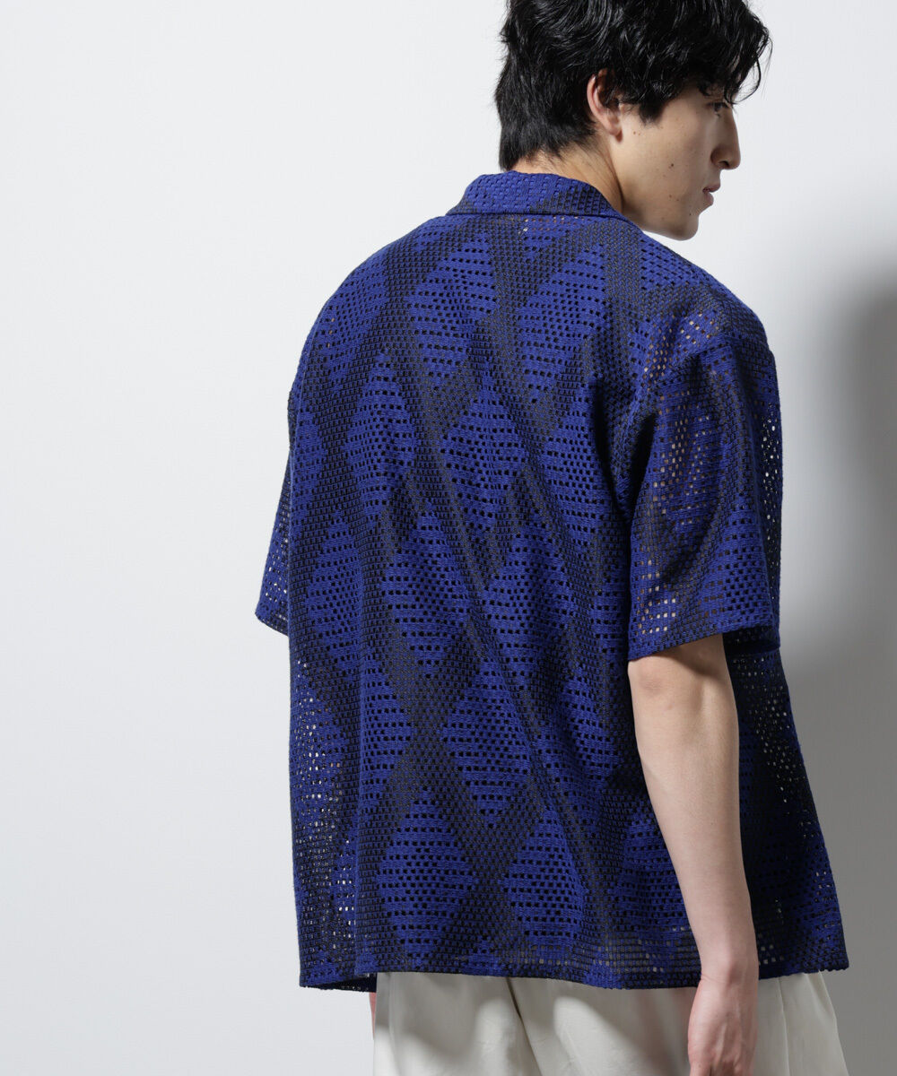 nano･universe「ダイヤレース オープンカラーシャツ」|シャツ・ブラウス|