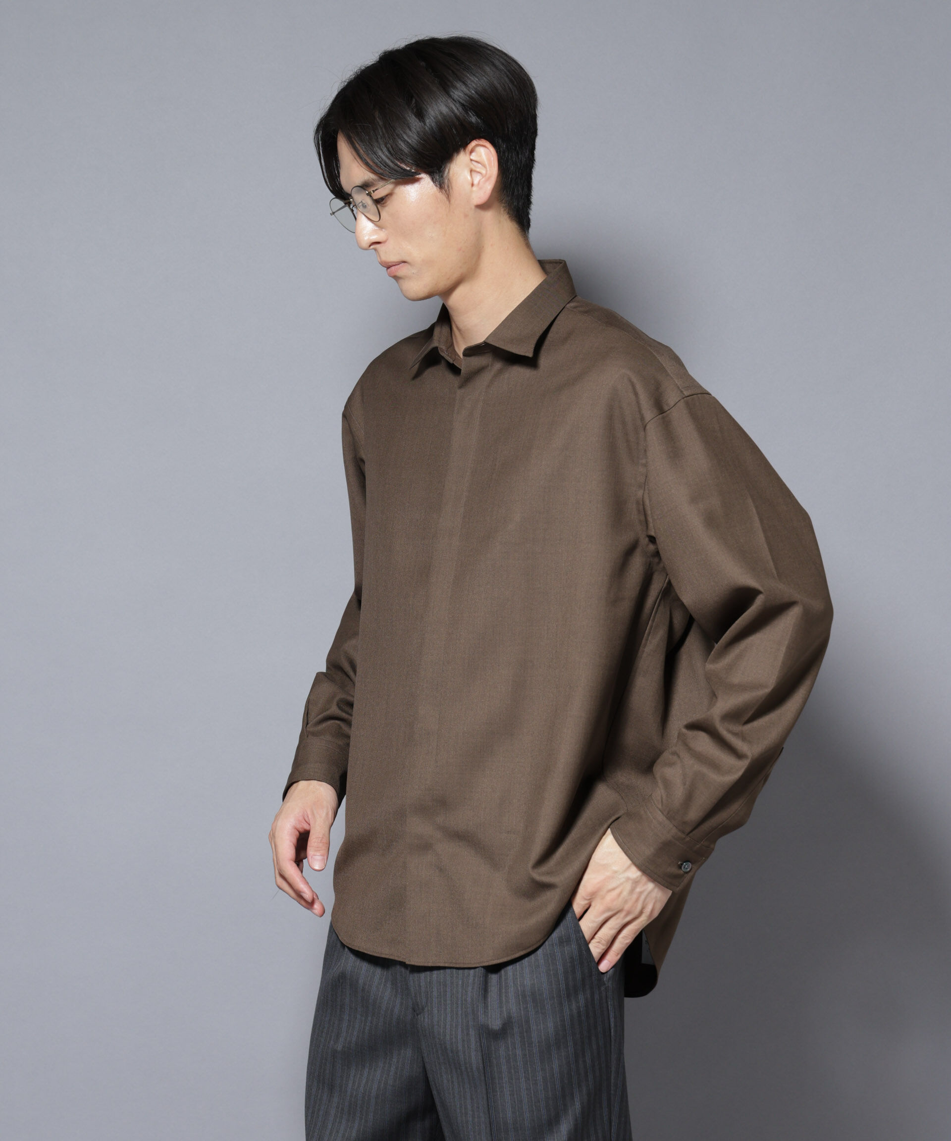 nano･universe「｢Gavante｣ ドライギャバレギュラーカラーシャツ」|シャツ・ブラウス|