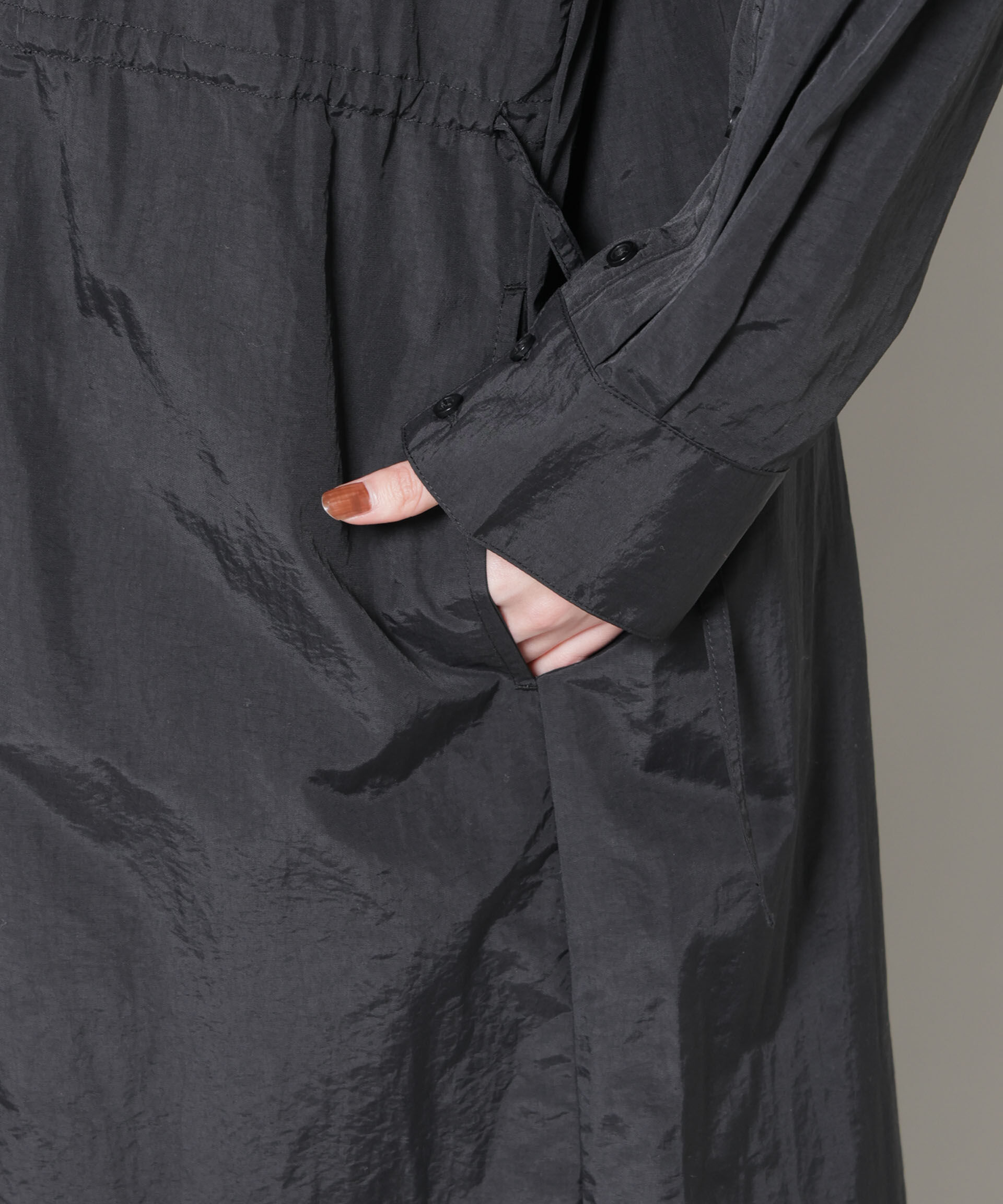 nano･universe「ナイロンタッサードロストシャツワンピース」|ワンピース|