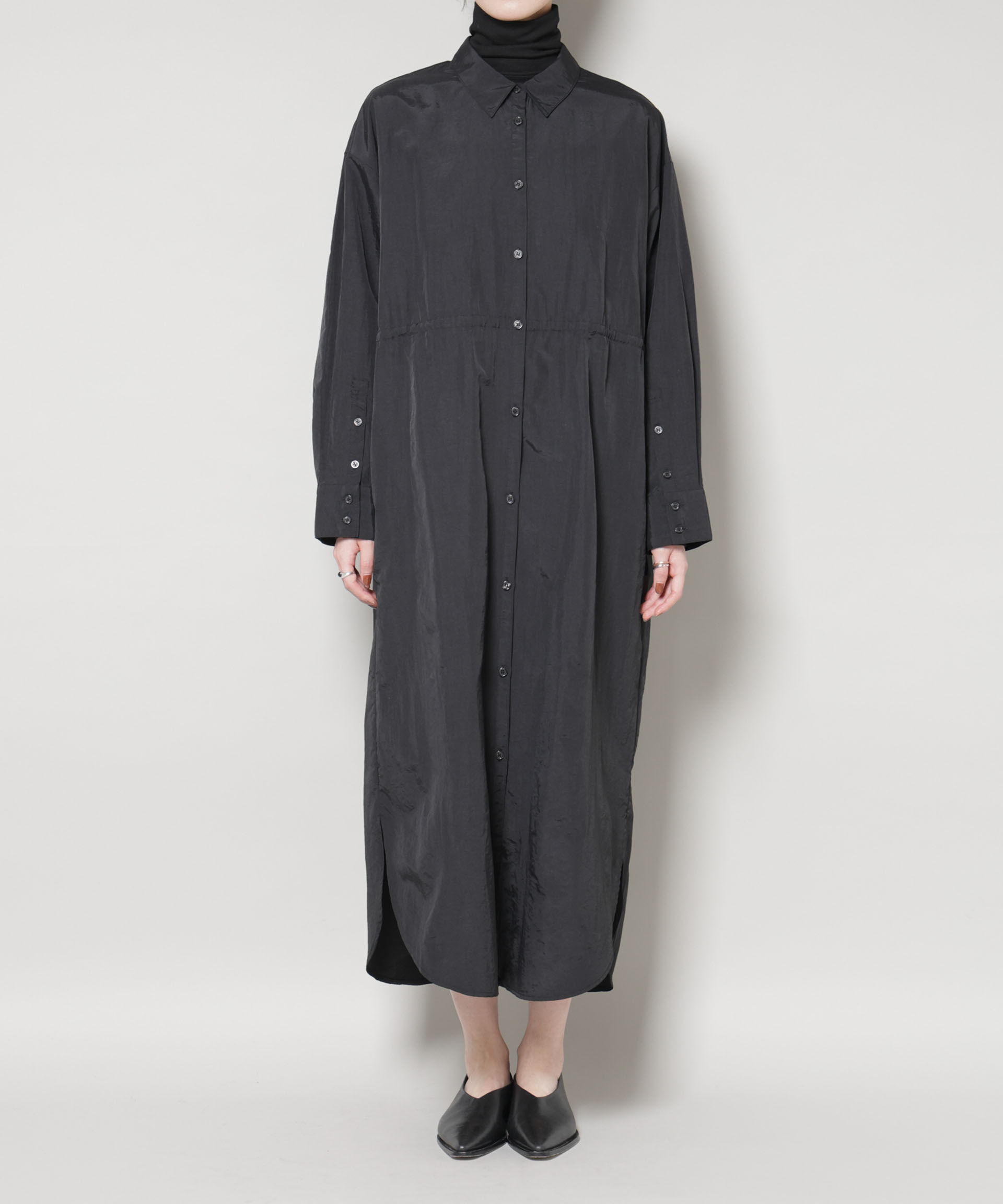 nano･universe「ナイロンタッサードロストシャツワンピース」|ワンピース|