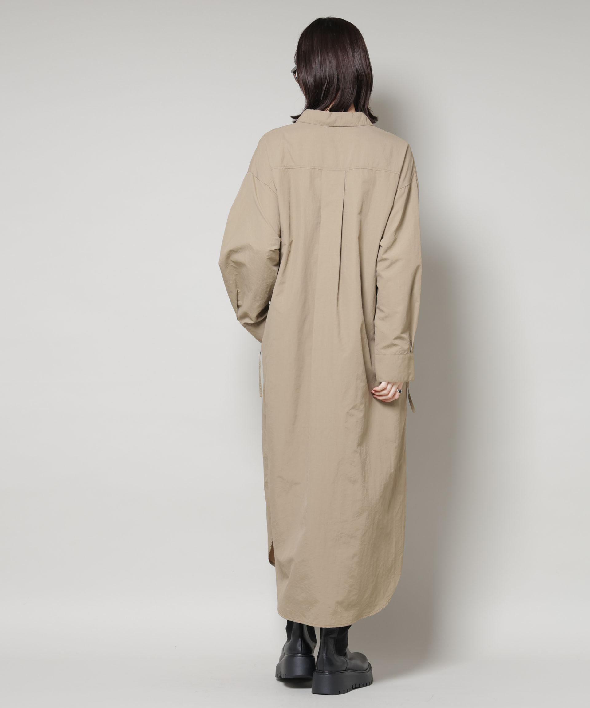 nano･universe「ナイロンタッサードロストシャツワンピース」|ワンピース|