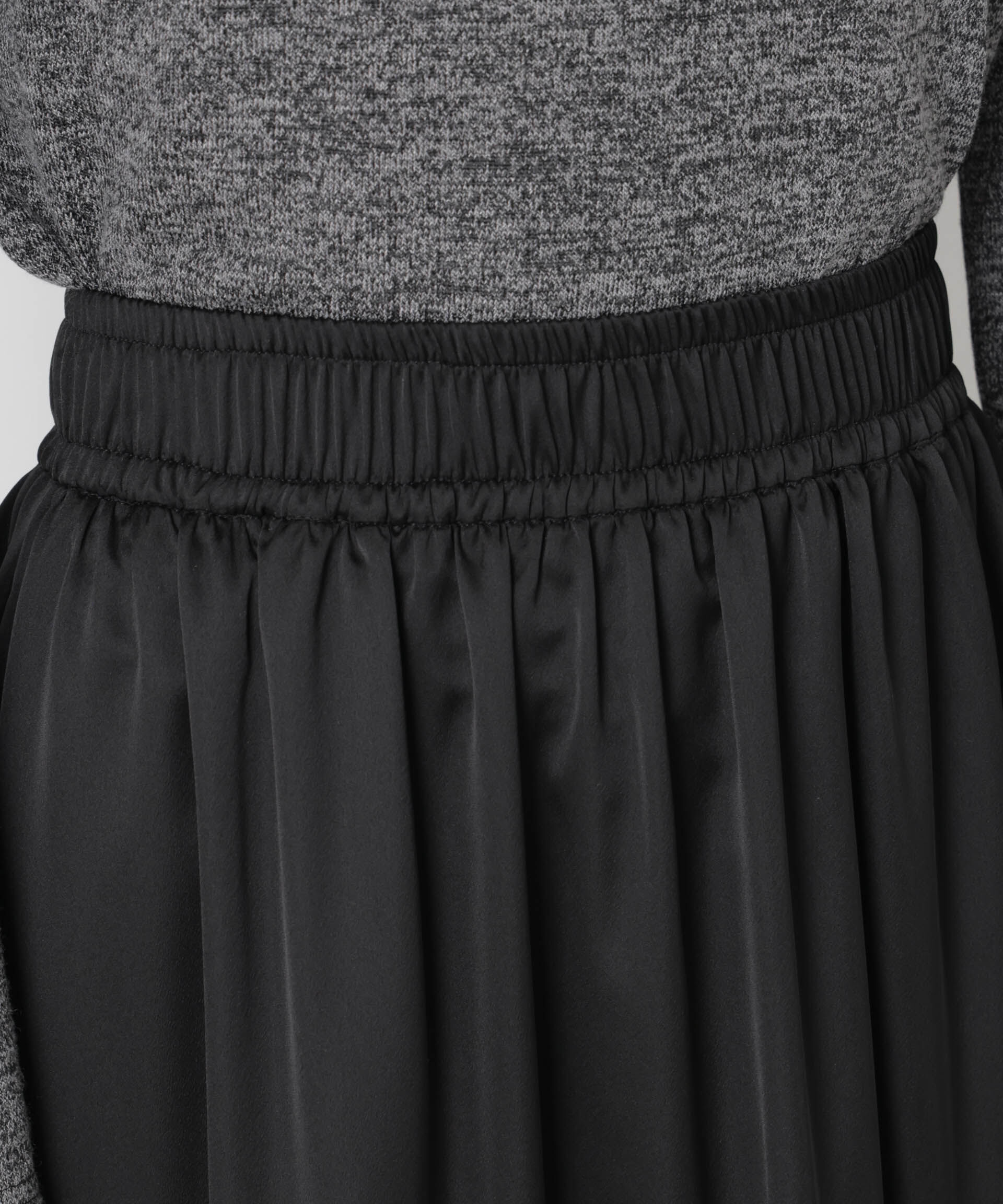 nano･universe「ティアード切り替えサテンギャザースカート」|スカート|