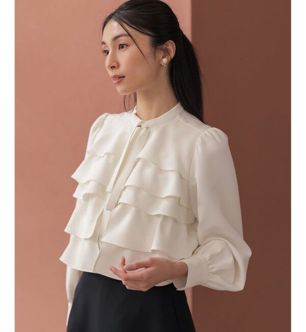 組曲「【KUMIKYOKU NAVY】コンフォータブルドレープ フリルブラウス」|シャツ・ブラウス|ﾊﾟｰﾙﾎﾜ