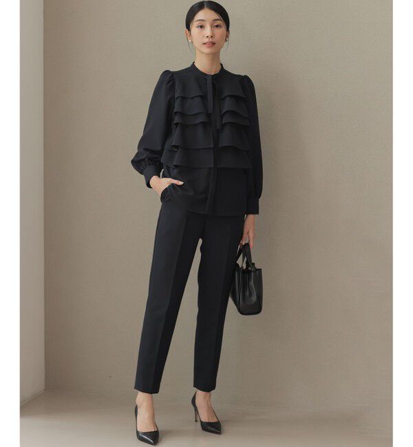 組曲「【KUMIKYOKU NAVY】コンフォータブルドレープ フリルブラウス」|シャツ・ブラウス|