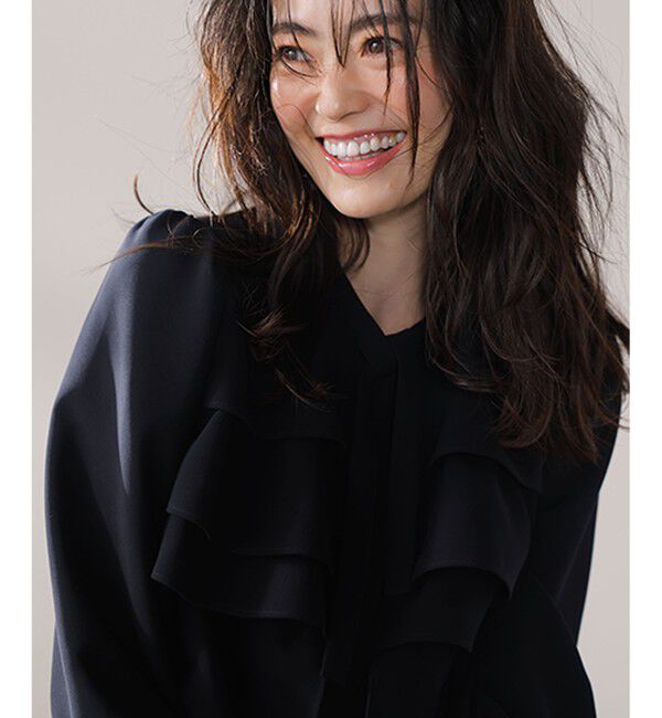 組曲「【KUMIKYOKU NAVY】コンフォータブルドレープ フリルブラウス」|シャツ・ブラウス|