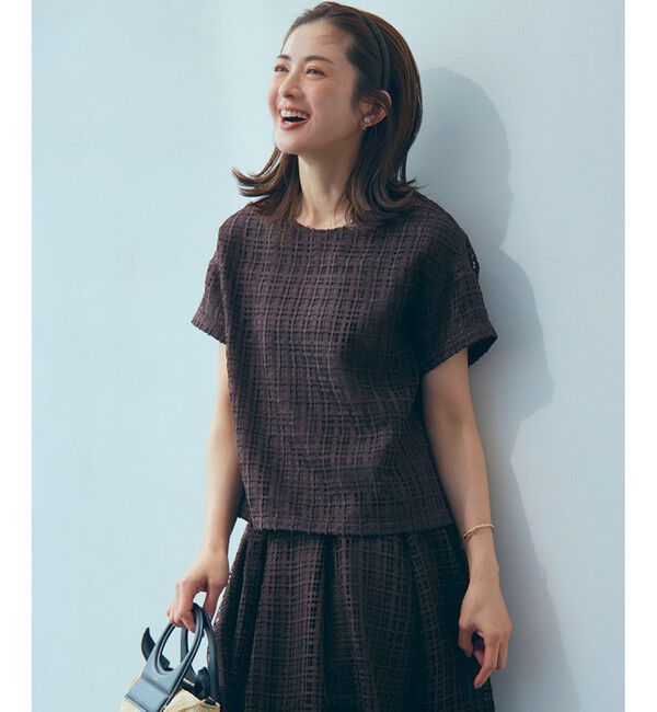 23区「【洗える】Broche チェック レース ブラウス」|シャツ・ブラウス|ﾀﾞｰｸﾌﾞ