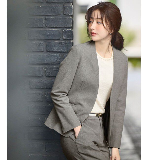 ANY SIS「【保温効果/ストレッチ】シリーズ累計13万枚突破！ビューティサーモ ノーカラージャケット」|ノーカラージャケット|