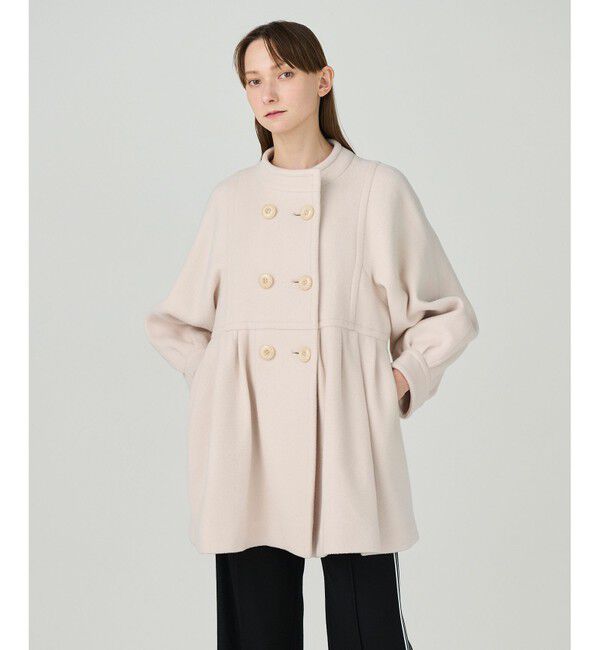 Grace Class「テントラインショートコート」|ノーカラーコート|ベージュ