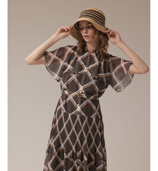 Diagram「チェックプリントプリーツワンピース」|ワンピース|