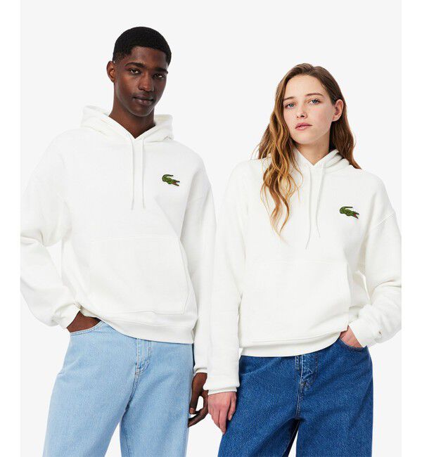 LACOSTE「オーバーサイズ エッセンシャルスウェットフーディー / スウェットパーカー」|パーカー|ホワイト