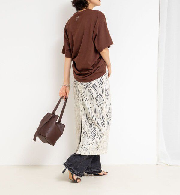 Rie Miller「《セットアップ対応》チュール刺繍タイトスカート」|タイト|