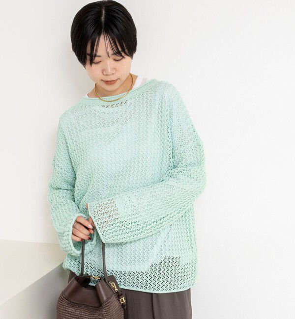 NOLLEY'S「《手洗い可能》ペーパーヤーンメッシュプルオーバー」|ニット・セーター|