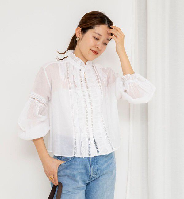 NOLLEY'S sophi「【MARILYN MOON】sheer starched cotton lace frilled ブラウス」|シャツ・ブラウス|