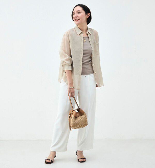 NOLLEY'S sophi「ウォッシャブルシアーオーガンジー2WAYシャツ」|シャツ・ブラウス|