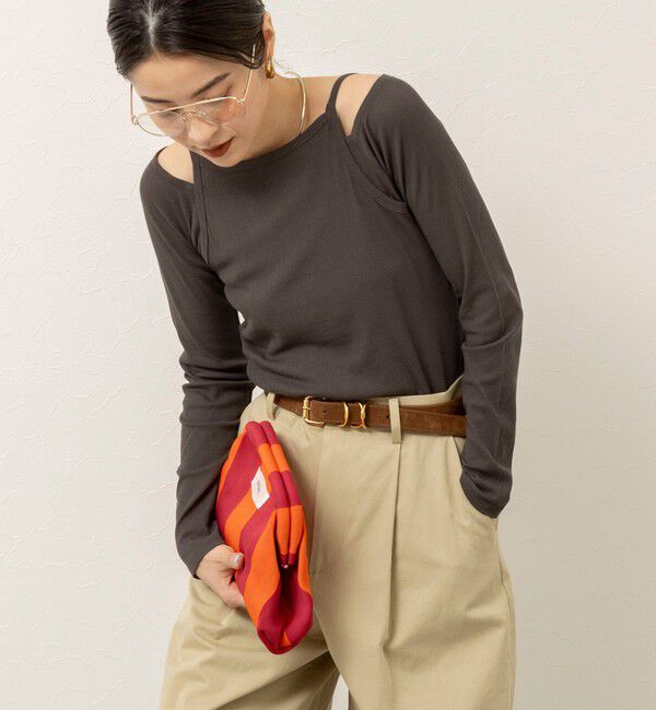 MAQWEL「【MAQWEL/マクウェル】ウォッシャブルレイヤードプルオーバー」|Tシャツ・カットソー|チャコールグレー