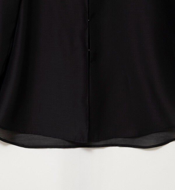 MAQWEL「【MAQWEL/マクウェル】ウォッシャブルオープンカラーシアーブラウス」|シャツ・ブラウス|