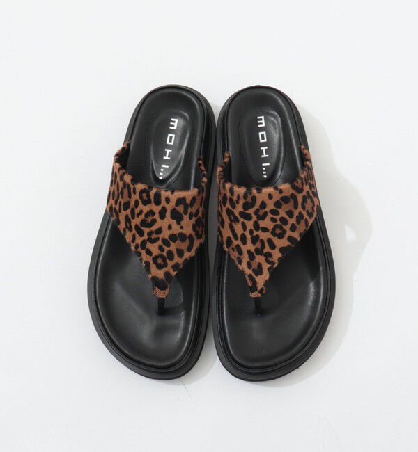 NOLLEY'S「【MOHI/ モヒ】レオパード厚底トングサンダル」|サンダル|ブラウン系1