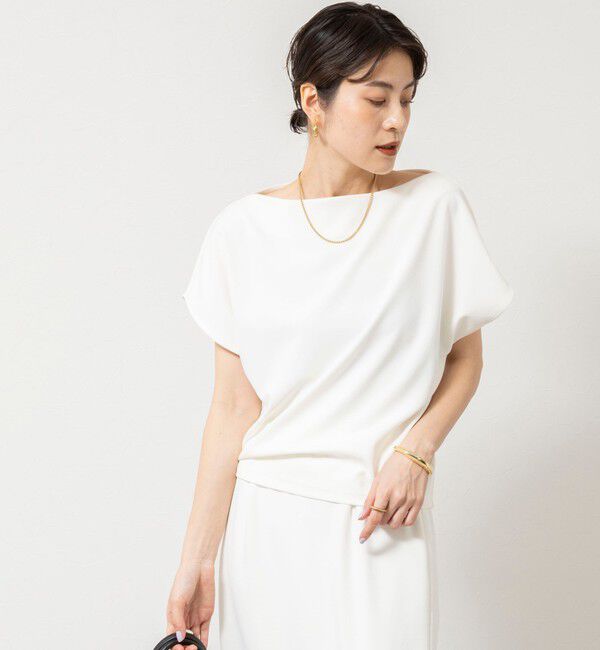 NOLLEY'S sophi「《セットアップ対応》ウォッシャブルマルチファンクションボートネックプルオーバー」|Tシャツ・カットソー|