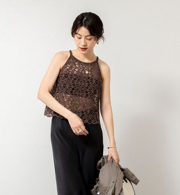 NOLLEY'S sophi「ウォッシャブルクロッシェレースアメスリタンクトップ」|シャツ・ブラウス|