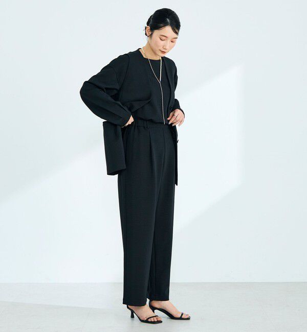 fredy emue「【セットアップ対応】パウダリーツイルベルト付きジレ」|ベスト・ジレ|