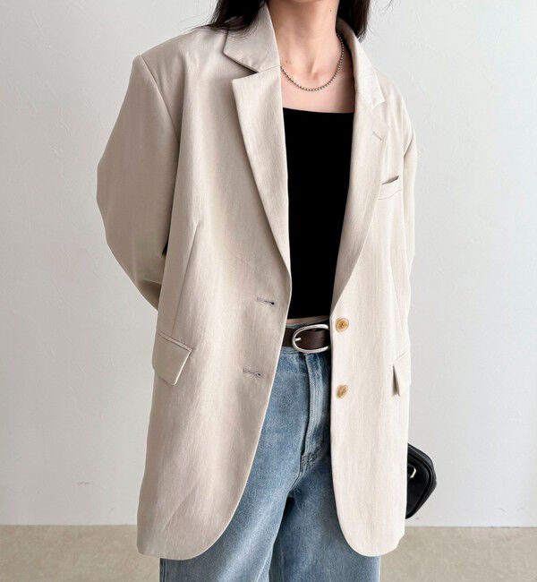 fredy emue「リネン混ラチネオーバージャケット」|テーラードジャケット|