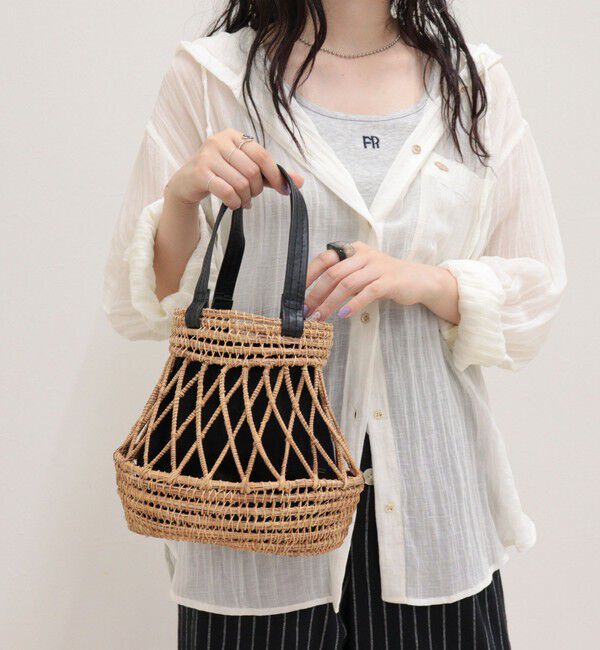fredy emue「【TARANGO/タランゴ】レザーハンドルクロス編みバッグ」|かごバッグ|