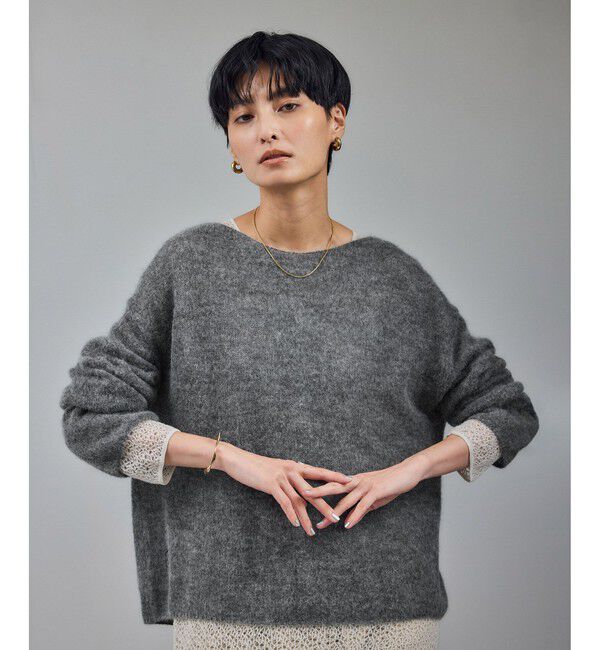 SALON adam et rope'「シアーアルパカウールニットプルオーバー」|ニット・セーター|グレー(07)