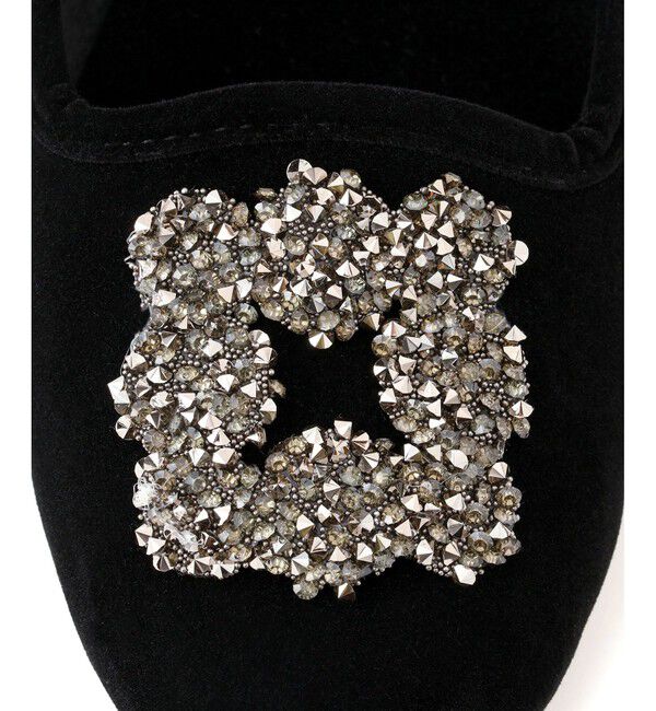 SALON adam et rope'「【MALUS（マリュス）】Velvet bijou shoes / ベルベットビジューパンプス」|パンプス|