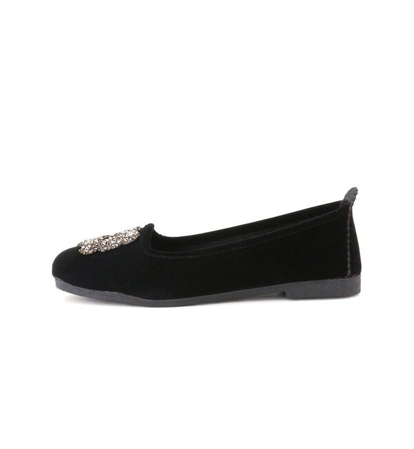 SALON adam et rope'「【MALUS（マリュス）】Velvet bijou shoes / ベルベットビジューパンプス」|パンプス|