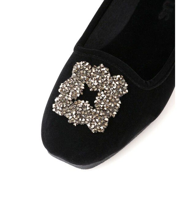 SALON adam et rope'「【MALUS（マリュス）】Velvet bijou shoes / ベルベットビジューパンプス」|パンプス|