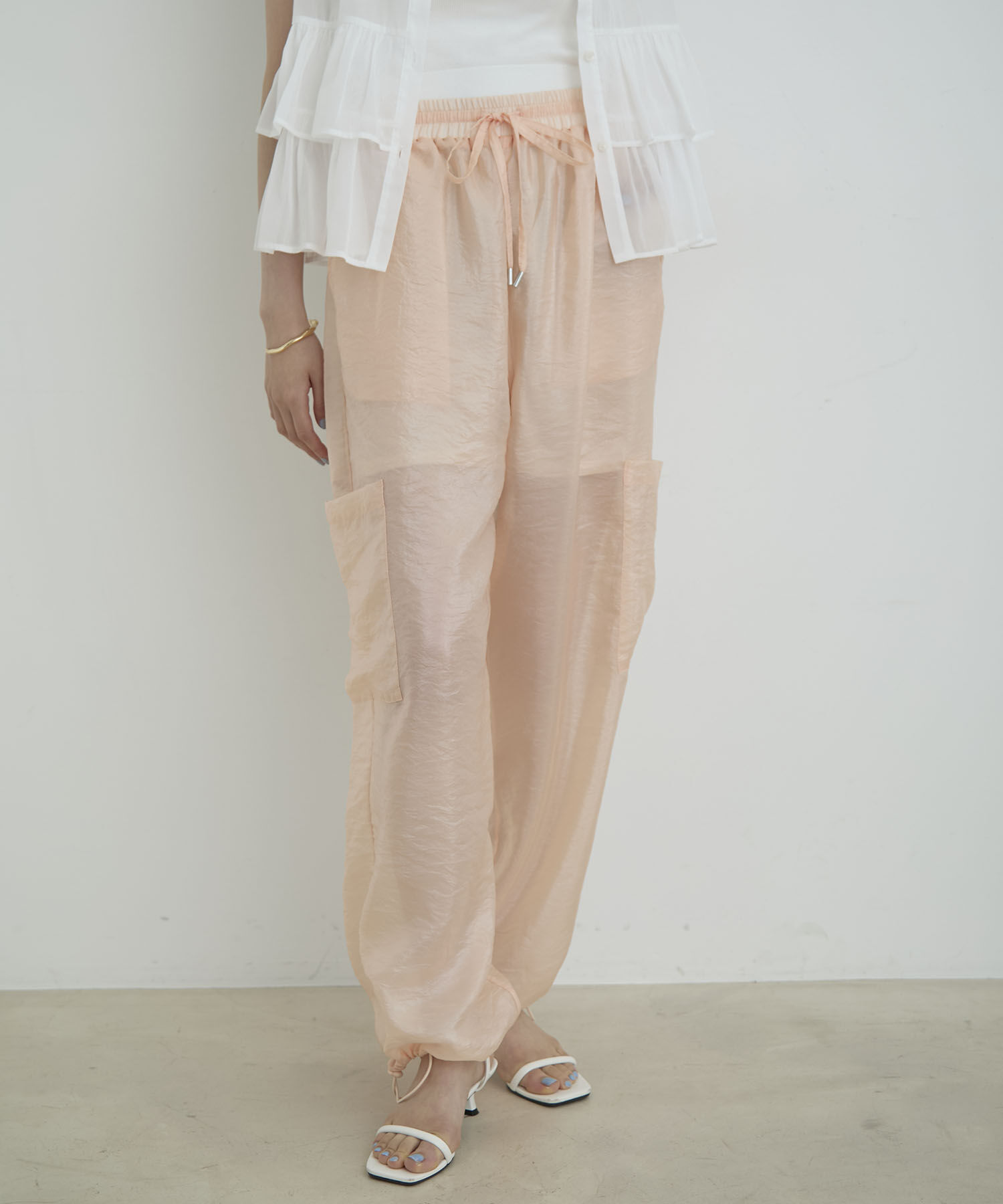 VIS「【洗える】シアーカーゴパンツ」|カーゴ|