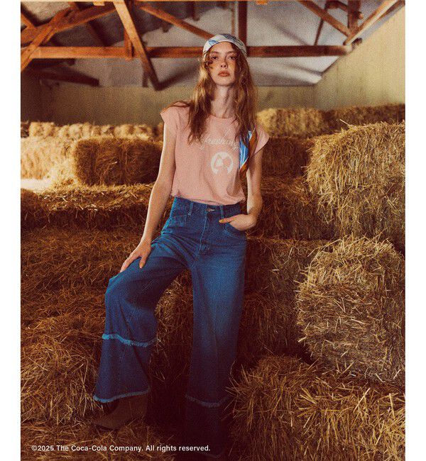 VIS「【Coca-Cola】VIS別注ロゴプリントフレンチTシャツ」|Tシャツ・カットソー|