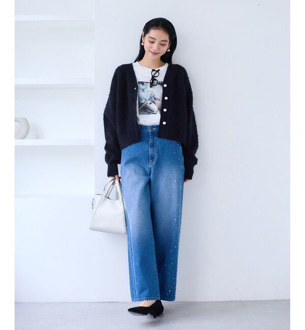 VIS「チェックアソートシャギーニットカーディガン/セットアップ対応」|カーディガン|