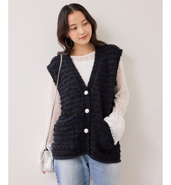 VIS「ツイードニットベスト/イージーケア」|ベスト・ジレ|