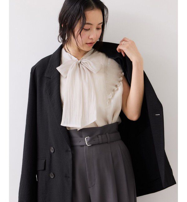 VIS「プリーツフリルシアーボウタイブラウス/2WAY・イージーケア」|シャツ・ブラウス|