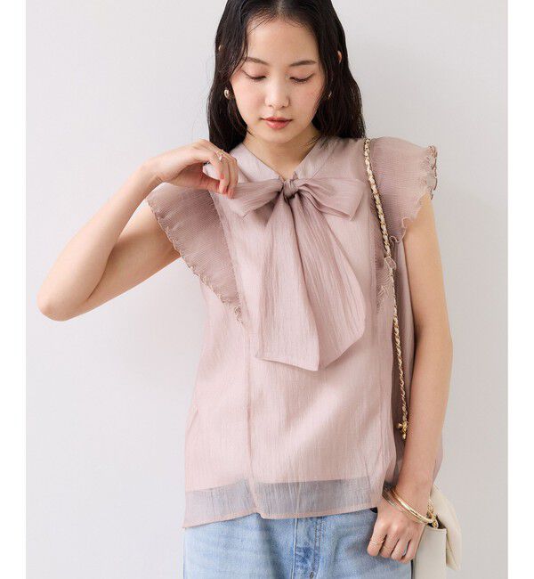 VIS「プリーツフリルシアーボウタイブラウス/2WAY・イージーケア」|シャツ・ブラウス|