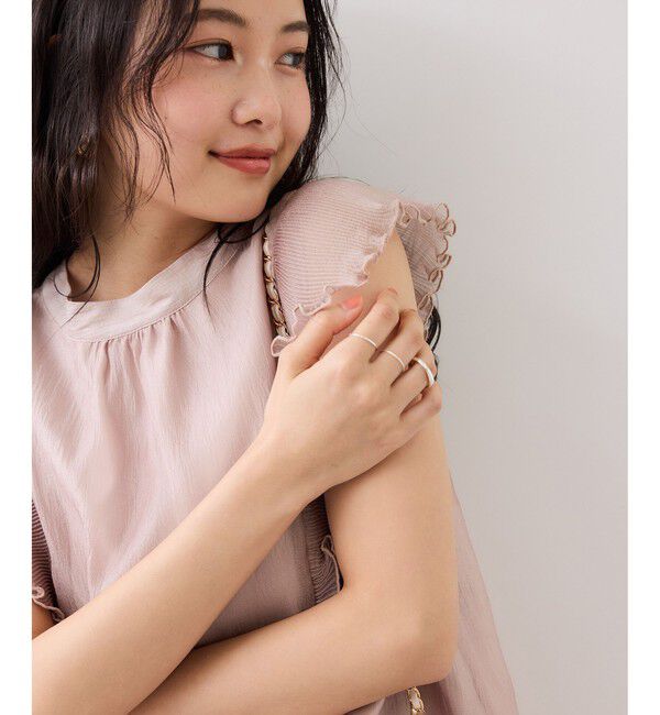 VIS「プリーツフリルシアーボウタイブラウス/2WAY・イージーケア」|シャツ・ブラウス|ピンク系(65)